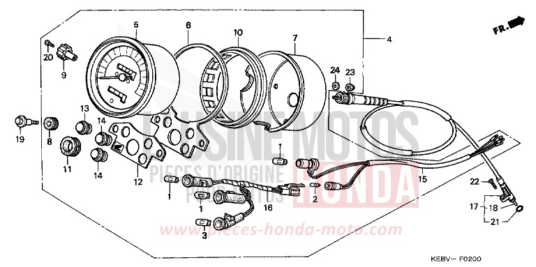 MESSGERAET von CB1300 Super Bold'or ABS EMINENCE RED METALLIC (R227) von 1998